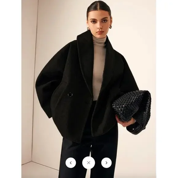 Commense Tweed Pockets Loose Coat Sz S - Picture 7 of 7